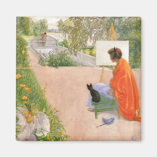 Imán Pintura de Carl Larsson, Puente, (Frente)