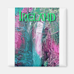 Imán Pintura de cascada de Irlanda