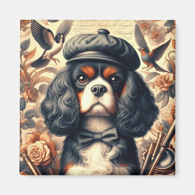 Imán Pintura de Cavalier King Charles Spaniel (Frente)