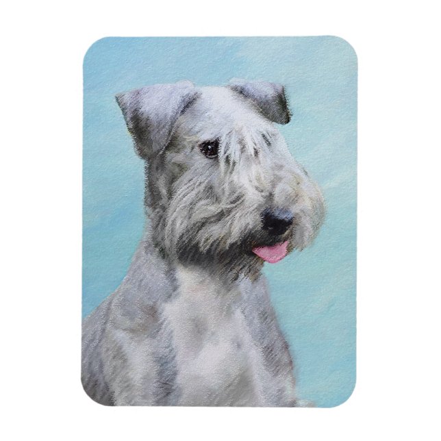 Imán Pintura de Cesky Terrier - Arte de Perro Original. (Vertical)