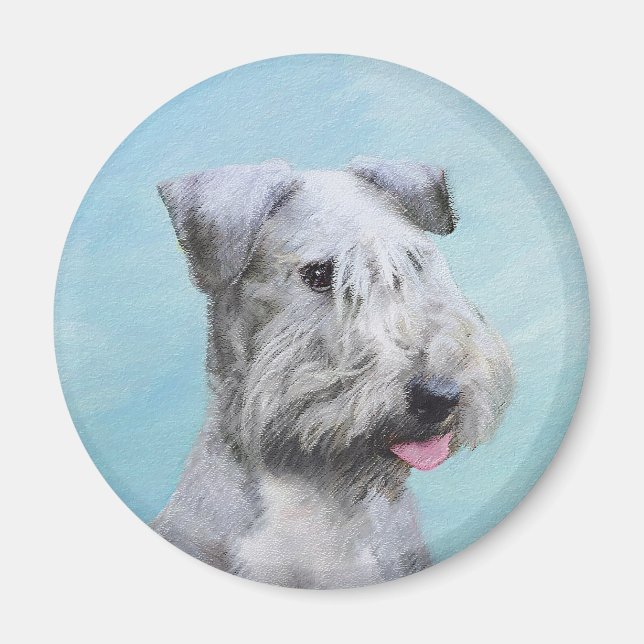 Imán Pintura de Cesky Terrier - Arte de Perro Original. (Frente)