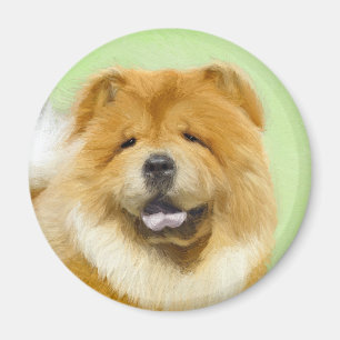 Imán Pintura de Chow Chow - Arte Perro Original.