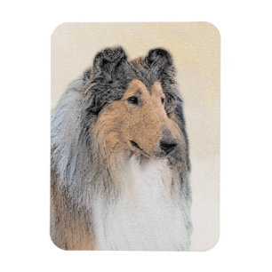 Imán Pintura de Collie (Rough) - Arte de Perro Original