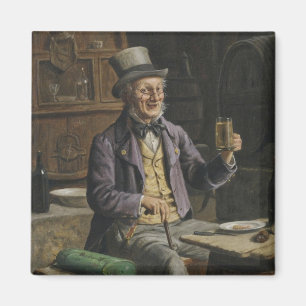 Imán Pintura de consumición de la cerveza