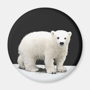 Imán Pintura de Cubo de Oso Polar - Arte de Vida Silves
