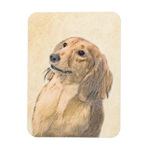 Imán Pintura de Dachshund (de cabello largo) - Arte Per