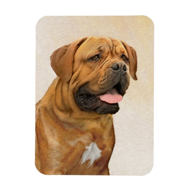 Imán Pintura de Dogue de Burdeos - Arte de perro origin (Vertical)