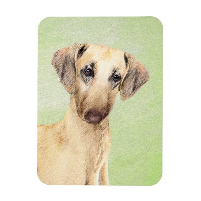 Imán Pintura de eslúpulos - Arte de perro original lind (Vertical)