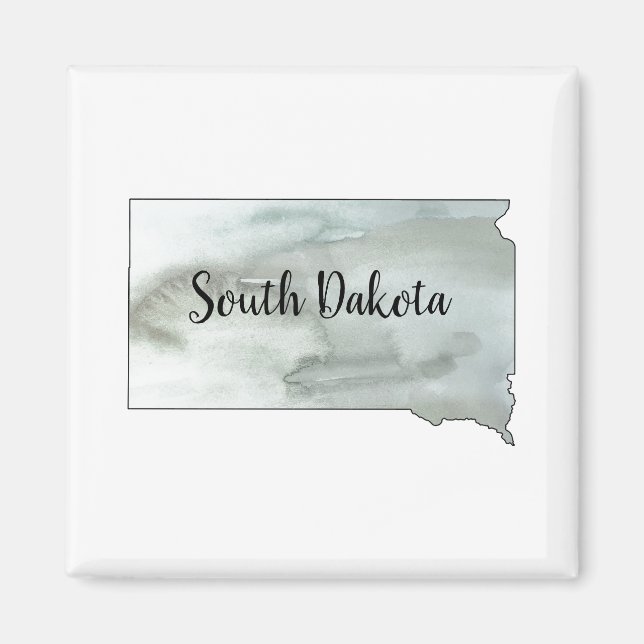 Imán Pintura de esquema de estado de Dakota del Sur (Frente)