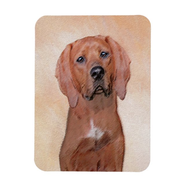 Imán Pintura de esquinas rojas - Arte de perros origina (Vertical)