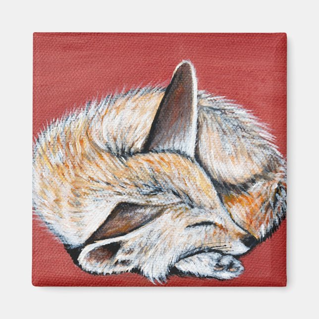 Imán Pintura de Fennec Fox (Frente)