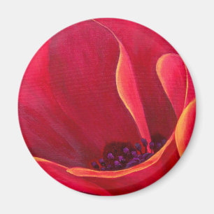 Imán Pintura de flor de amapola roja - Multi