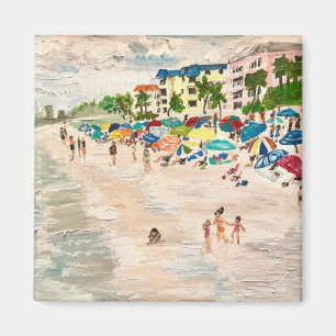 Imán Pintura de Fort Myer's Beach, de Willlowcatdesign