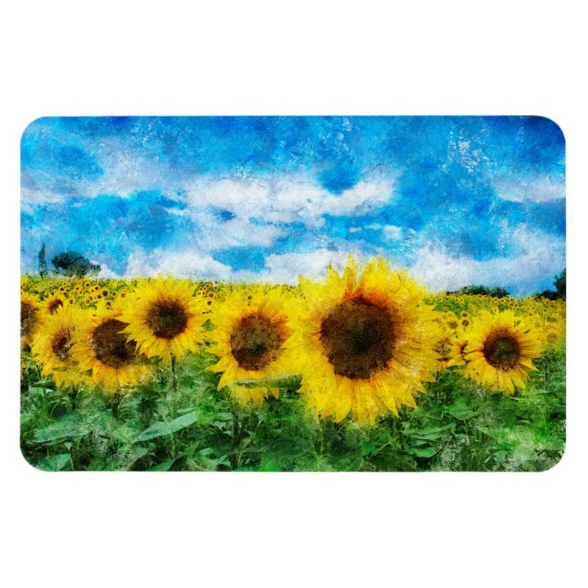 Imán Pintura de girasoles (Horizontal)