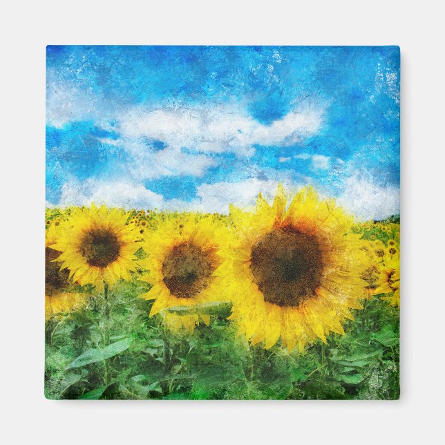Imán Pintura de girasoles (Frente)