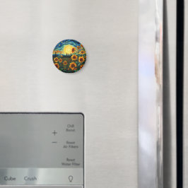 Imán Pintura de girasoles de Van Gogh