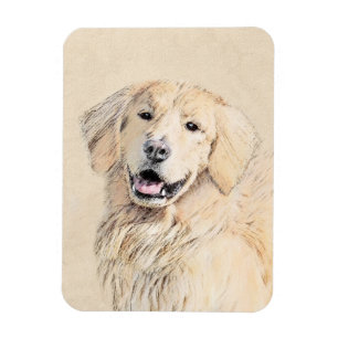 Imán Pintura de Golden Retriever - Arte de perros origi