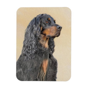Imán Pintura de Gordon Setter - Arte de Perro Original.