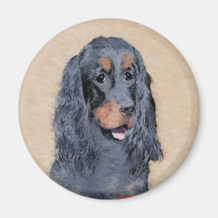 Imán Pintura de Gordon Setter - Arte de Perro Original.