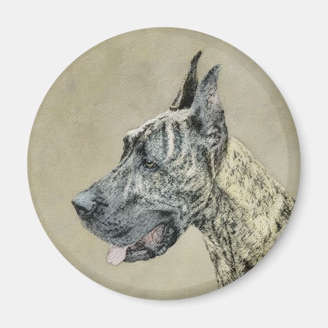 Imán Pintura de gran dano (Brindle) - Arte original del (Frente)