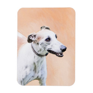 Imán Pintura de Greyhound - Arte de perros original muy