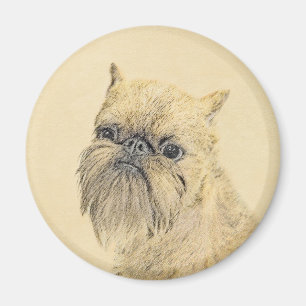 Imán Pintura de griffon de Bruselas - Arte de perro ori