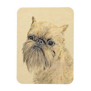 Imán Pintura de griffon de Bruselas - Arte de perro ori