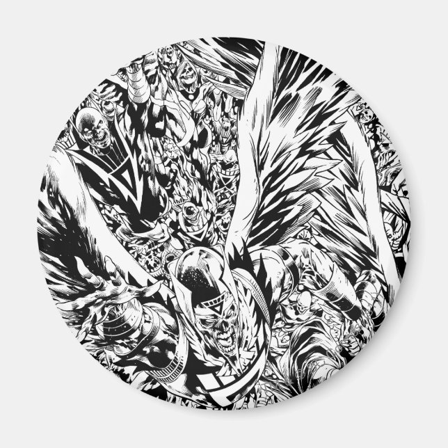 Imán Pintura de grupo nocturno más negro - blanco y neg (Frente)