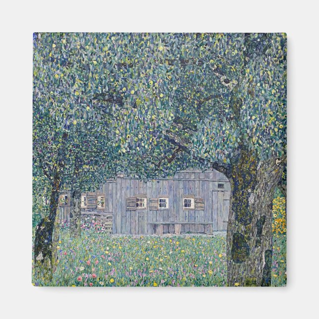 Imán Pintura de Gustav Klimt, casa de campo en la Alta  (Frente)