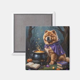 Imán Pintura de Halloween de Chow Chow Dog Whimsical