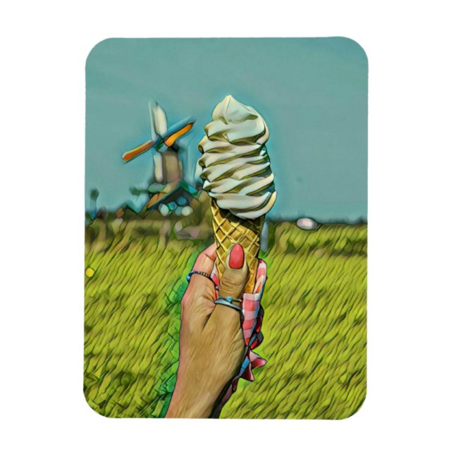Imán Pintura de helados de época (Vertical)