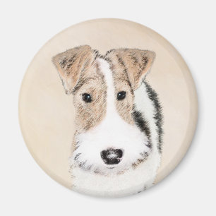 Imán Pintura de hilo Fox Terrier - Arte de Perro Origin