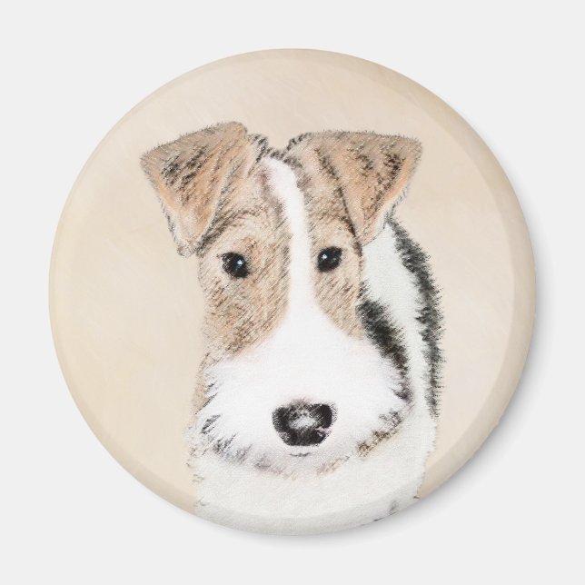 Imán Pintura de hilo Fox Terrier - Arte de Perro Origin (Frente)