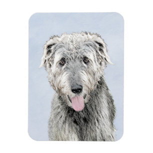 Imán Pintura de Irish Wolfhound - Arte de perro origina