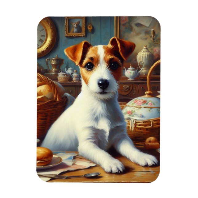 Imán Pintura de Jack Russell Terrier (Vertical)