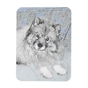 Imán Pintura de Keeshond Beth - Arte de Perro Original.