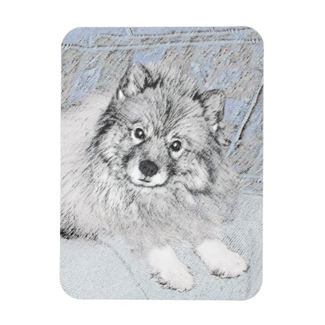 Imán Pintura de Keeshond Beth - Arte de Perro Original. (Vertical)
