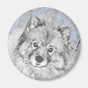 Imán Pintura de Keeshond Beth - Arte de Perro Original.