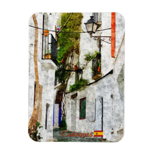 Imán Pintura de la ciudad de Cadaqués en España, viaje