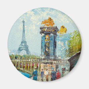 Imán Pintura de la escena de la torre Eiffel de París