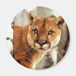 Imán Pintura de la foto del puma