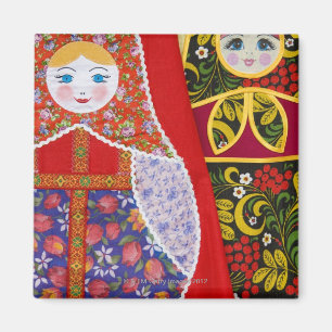Imán Pintura de la muñeca de Matryoshka del ruso