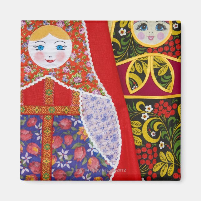 Imán Pintura de la muñeca rusa Matryoshka (Frente)
