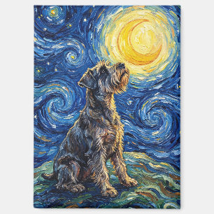 Imán Pintura de la noche estrellada de Schnauzer