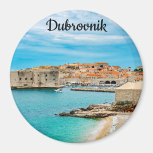 Imán Pintura de la playa de Dubrovnik