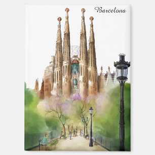 Imán Pintura de la Sagrada Família de Barcelona