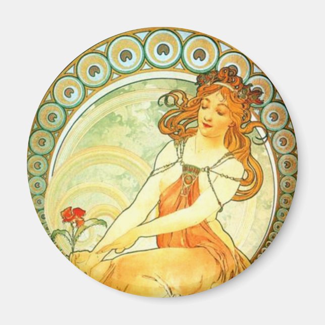 Imán Pintura. De la serie de arte de Mucha (Frente)