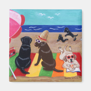Imán Pintura de Labradors de la brisa del verano