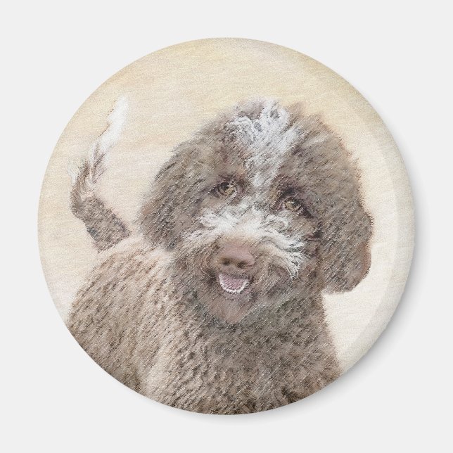 Imán Pintura de Lagotto Romagnolo - Arte de perro origi (Frente)
