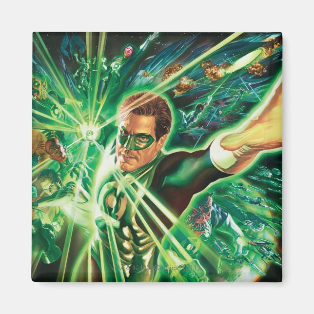 Imán Pintura de linterna verde (Frente)